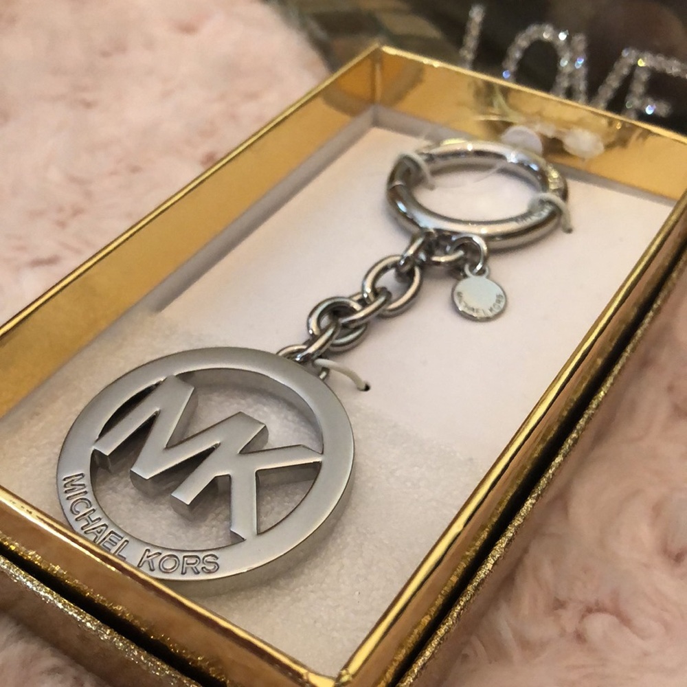 Michael Kors Key Chain.  Silver tone NIB